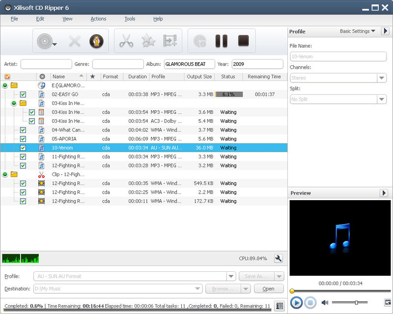 Xilisoft CD Ripper Screenshot